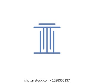 Law logo pillar vector icon 