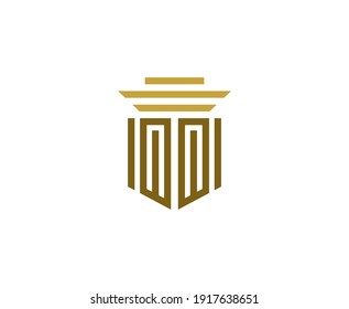 Law logo pillar vector icon 