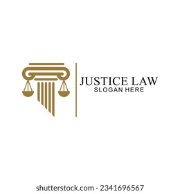 law logo with pillars of justice symbol concept, creative premium of lawyer and law office