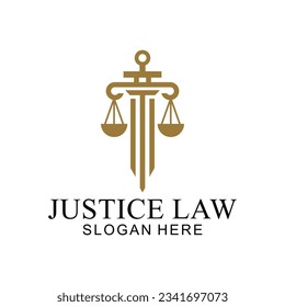 law logo with pillars of justice symbol concept, creative premium of lawyer and law office