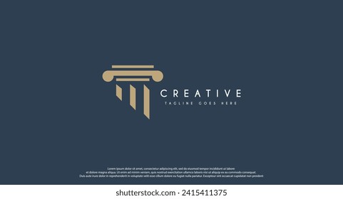 law logo with pillars of justice symbol concept, creative premium of lawyer and law office