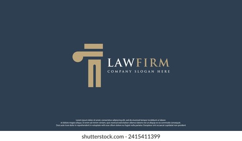 law logo with pillars of justice symbol concept, creative premium of lawyer and law office