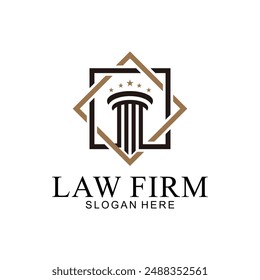 law logo with pillars of justice symbol concept, creative premium of lawyer and law office