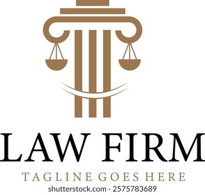 law logo with pillars of justice symbol concept Lawyer Logo Law firm Logo