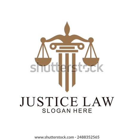 law logo with pillars of justice symbol concept, creative premium of lawyer and law office