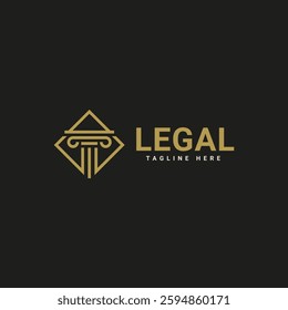Law logo with pillars vector