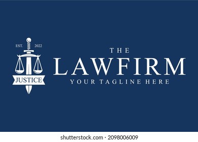 Plantilla del logotipo de la ley. Diseño de imagen vectorial de plantilla de logotipo de la ley de justicia