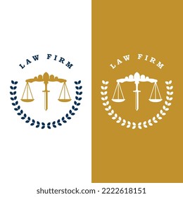 vector de logotipo de ley con plantilla de lema