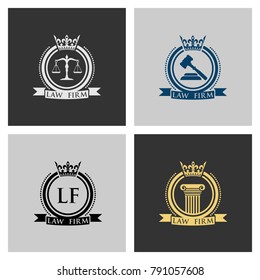 Law logo,legal logo,Law office logo collection. The judge, Law firm logo template, lawyer set of vintage labels, Luxury vintage crest logo, Vector logo template