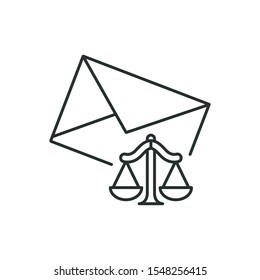law mail - minimal line web icon. simple vector illustration. concept for infographic, website or app.