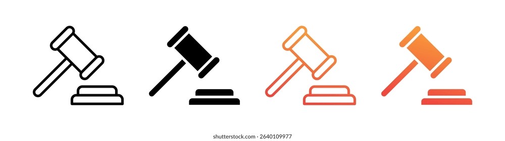 Law Multi Style Icon Set Vector