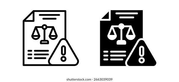 Gesetz mehrere Symbol-Set von two.line und Glyphe Vektorgrafik