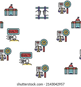 Law Notary Advising Vector Seamless Pattern Thin Line Illustration