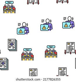 Law Notary Advising Vector Seamless Pattern Thin Line Illustration