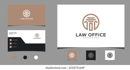 Law office logo design template. Firm, law, icon justice, company, office. Premium Vector