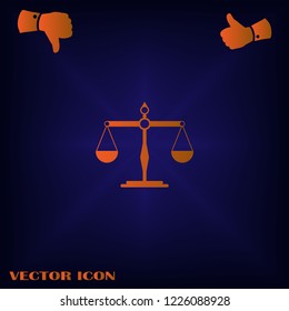 Law Office Logo Template, Hand and Scale of Justice Icon Vector illustration