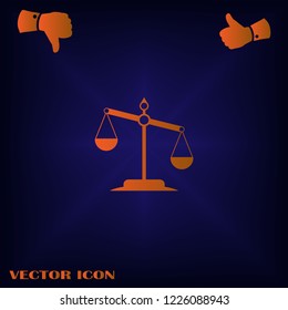 Law Office Logo Template, Hand and Scale of Justice Icon Vector illustration