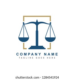 Law Office Logo Vector. Balanced Justice, Scales and Sophisticated Legal Brand