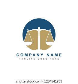 Law Office Logo Vector. Balanced Justice, Scales and Sophisticated Legal Brand