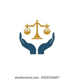 Law office logos  with scales of justice, illustrations.