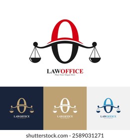 Law office number 0 logo design vector. Suitable for lawyer, justice, law attorney, legal, lawyer service, scale, law firm, initial and label poster 