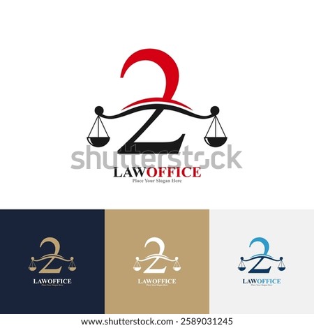 Law office number 2 logo design vector. Suitable for lawyer, justice, law attorney, legal, lawyer service, scale, law firm, initial and label poster 