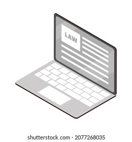 Law Online Legal Advice Icon Isometric