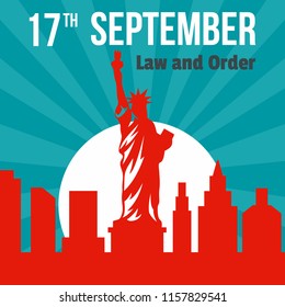 Law and order 17 september background. Flat illustration of law and order 17 september vector background for web design