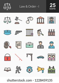 Law & Order Filled Line Icons