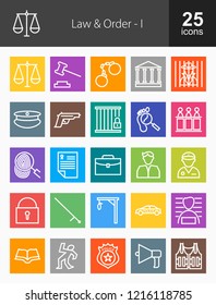Law & Order icon set. Suitable for web apps, mobile apps and print media.