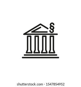 Law And Order Line Icon. Building, Administration, Executive. Government Concept. Vector Illustration Can Be Used For Topics Like Public Services, Politics, Executive