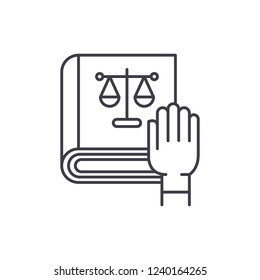 Law and order line icon concept. Law and order vector linear illustration, symbol, sign
