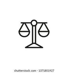 Law and order line icon. Measurement, device, justice scale. Scale concept. Vector illustration can be used for balance, court, trial, judge