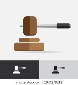 Law Order Vector Icon Flat Design, available in color, black and White