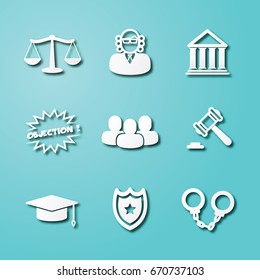 law paper art icons, vector elements design