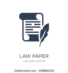 law Paper icon. Trendy flat vector law Paper icon on white background from law and justice collection, vector illustration can be use for web and mobile, eps10