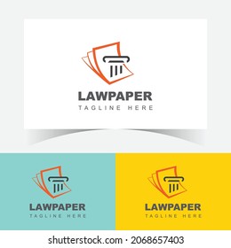 Law paper Logo Design Template. Legal documents logo design.