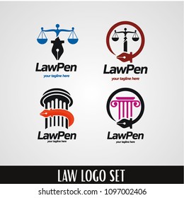 Law Pen Logo Designs Template Set