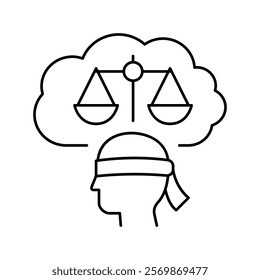 law philosophy line icon vector. law philosophy sign. isolated contour symbol black illustration