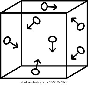 Law Of Physics Brownian Motion Icon In Outline Style