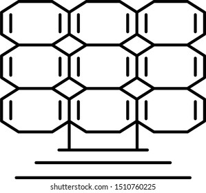 Law of physics conversion of solar energy into electrical energy icon in outline style