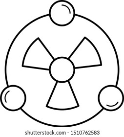 Law of physics nuclear power icon in outline style