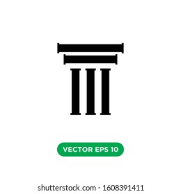 law pillar icon vector concept design template