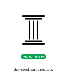 law pillar icon vector concept design template