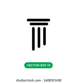 law pillar icon vector concept design template