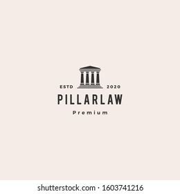 law pillar logo hipster vintage retro vector icon illustration	