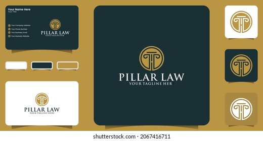 law pillar logo justice logo template and business card design