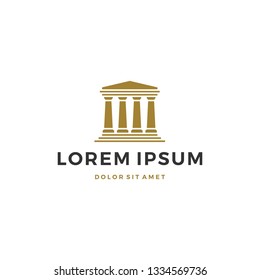law pillar logo vector icon illustration