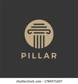 law pillar logo vector icon illustration