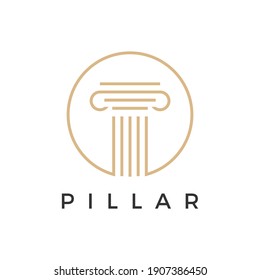 law pillar logo vector icon illustration